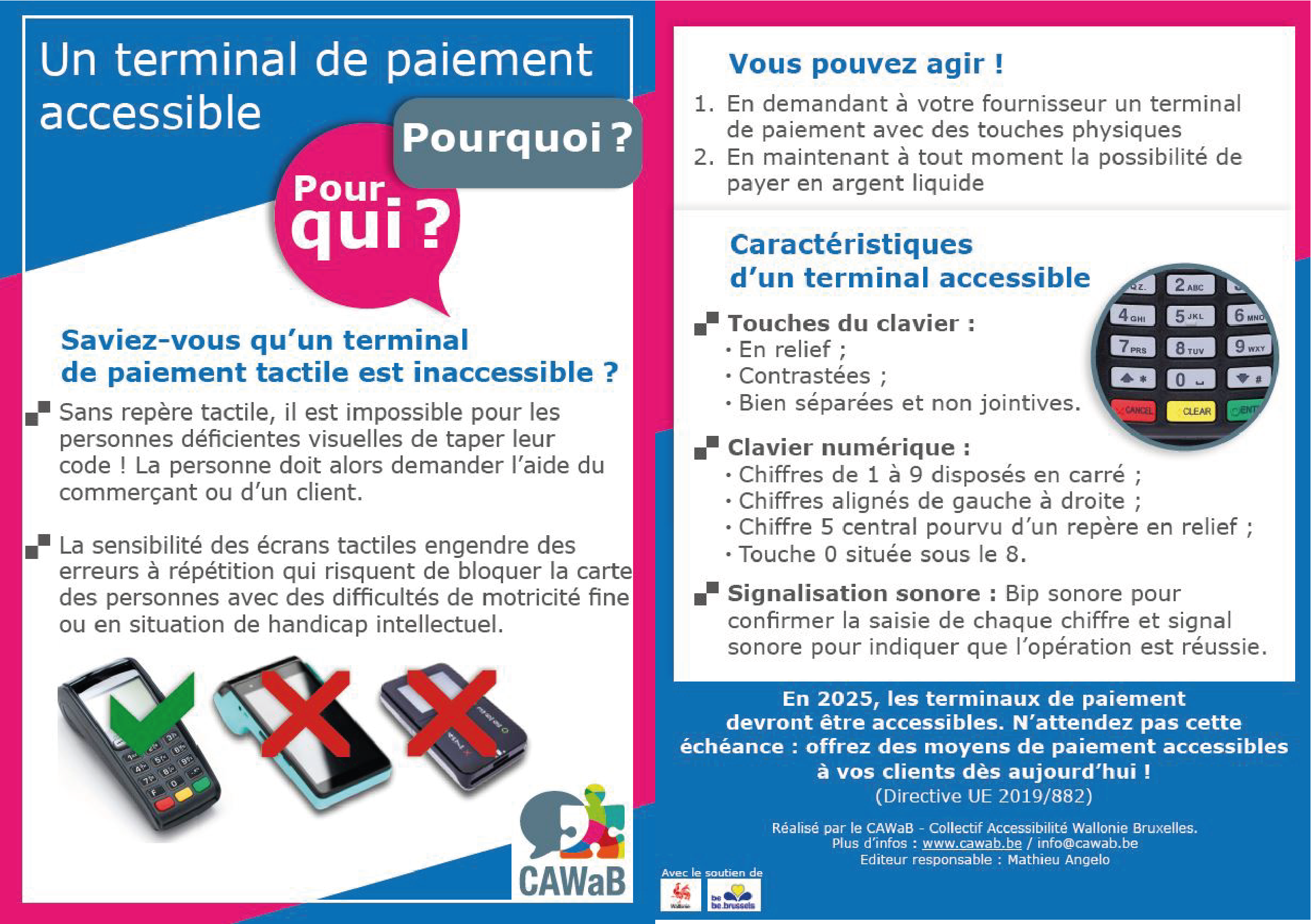Flyers un terminal de paiement accessible recto verso