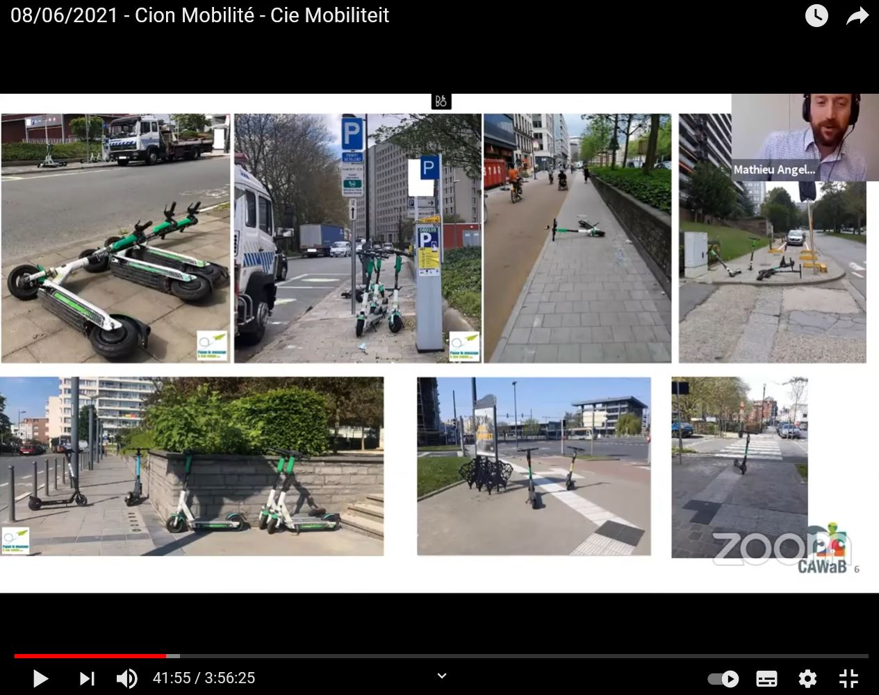 trotinettes mal garée capture d'écran vidéo youtube